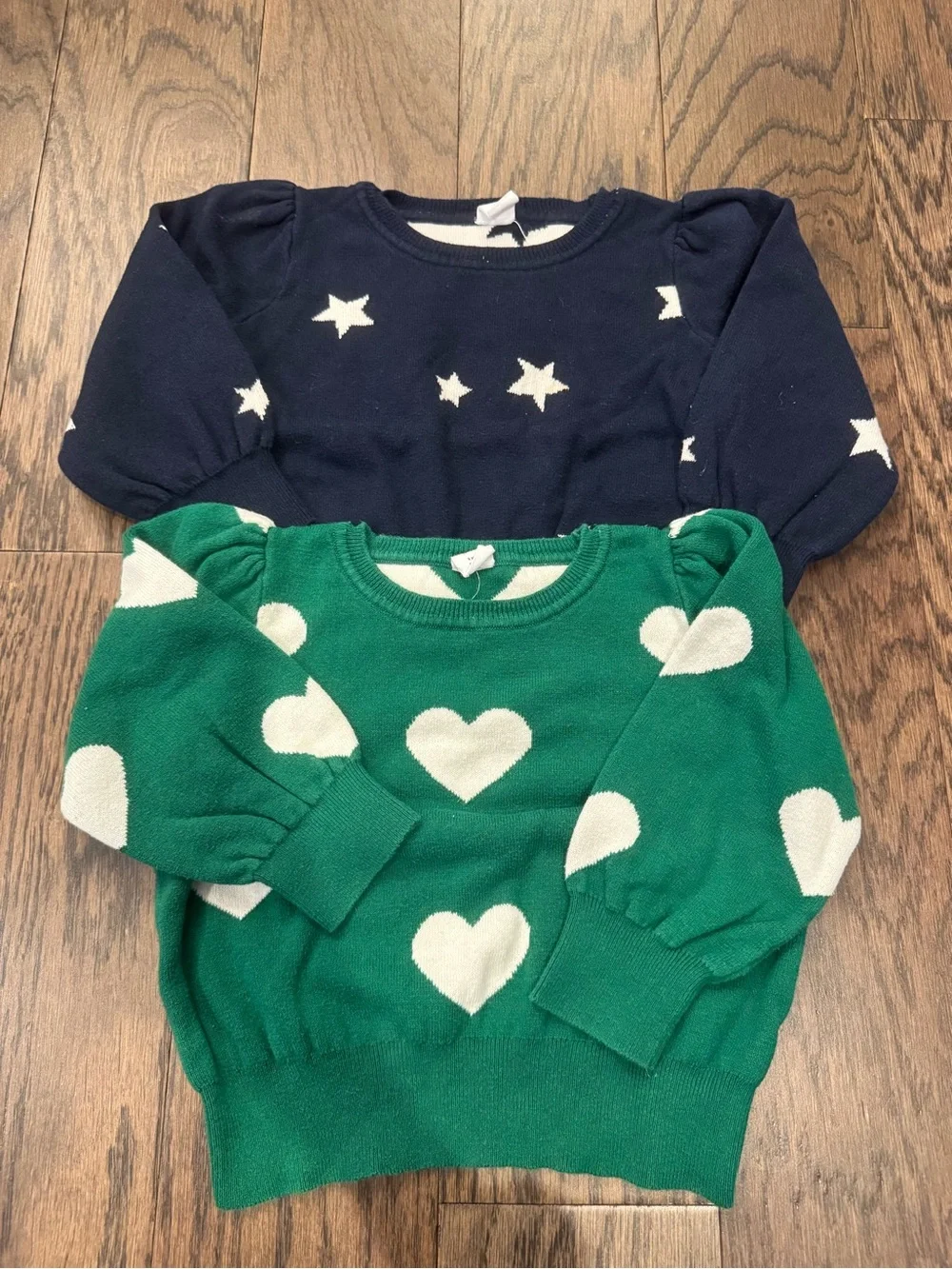 GAP Navy Star Sweater & Green Heart Sweater Set